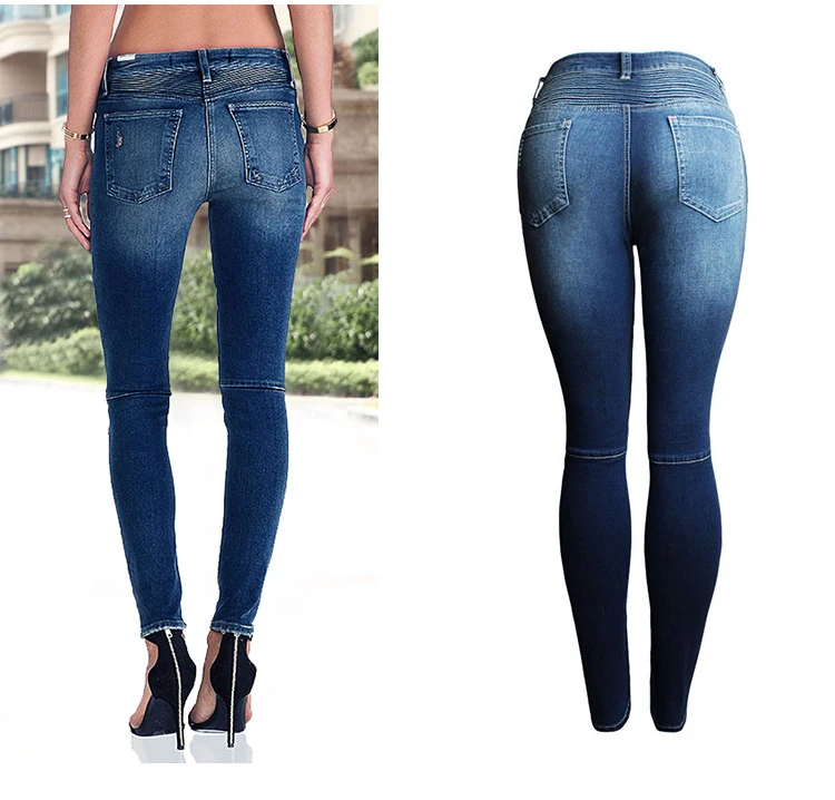 Europe And America Stretchy jeans women High Quality Denim Skinny Pencil Pants