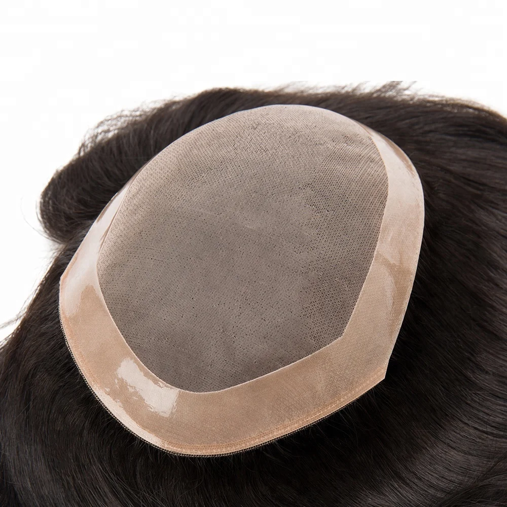 Super Thin Skin Invisible Hairline Hair Replacement Toupee Mens human Hairpieces