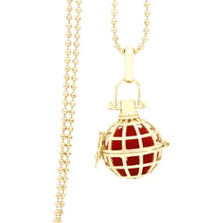 Gold Essential Oil Diffuser Perfume Cage Locket Necklace HBG0008