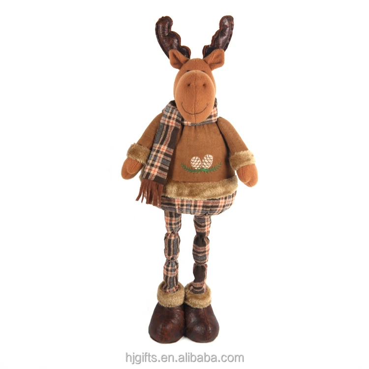 
Hot custom plush christmas extendable santa claus doll with adjustable legs 