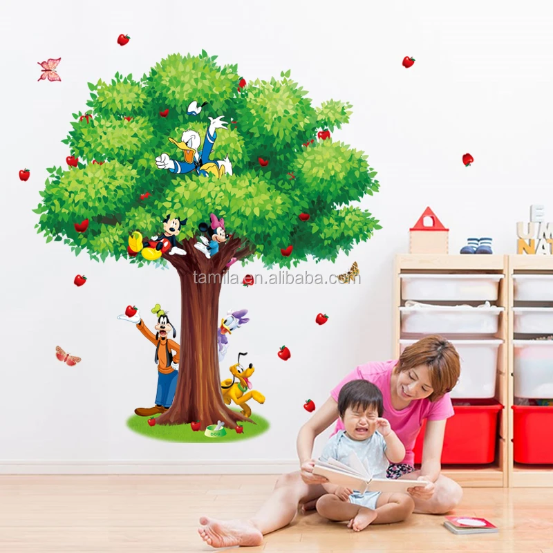 New Fashion Kids Room Mickey Mouse Donald Duck Wall Vinly Decal Decor Sticker Removable Super for Nursery