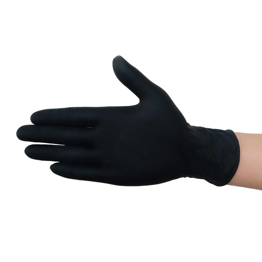 Chemical Resistant Durable Long Lasting Lab Nitrile Black Gloves