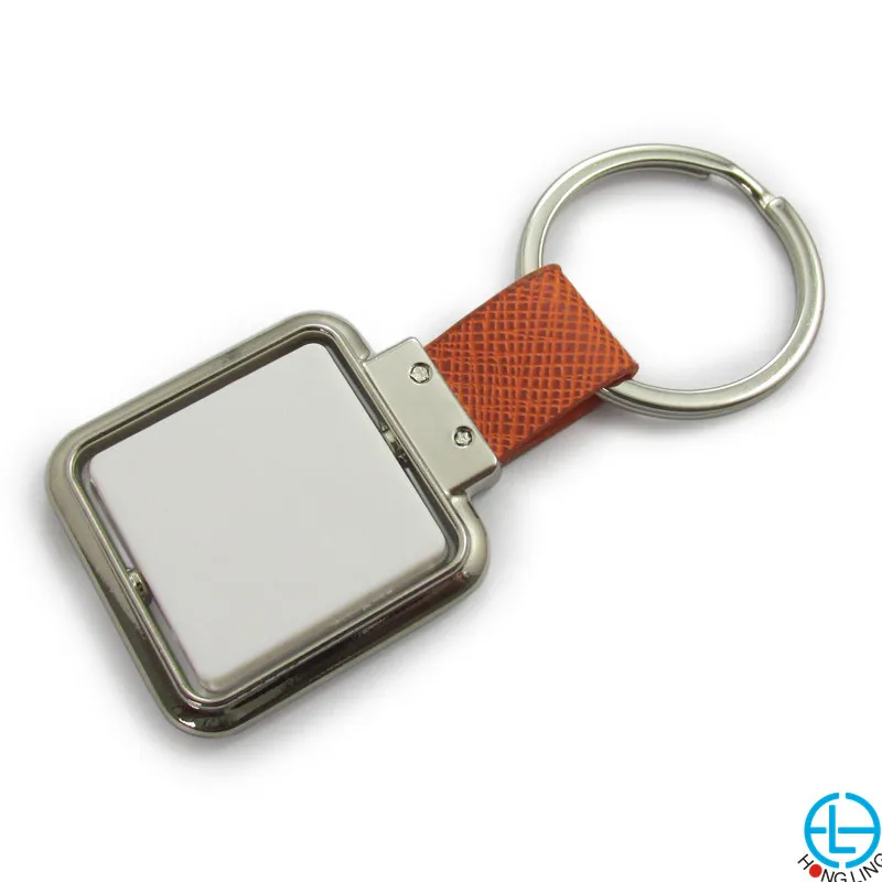 
Wholesale spinner brown square metal keyring& key holder 