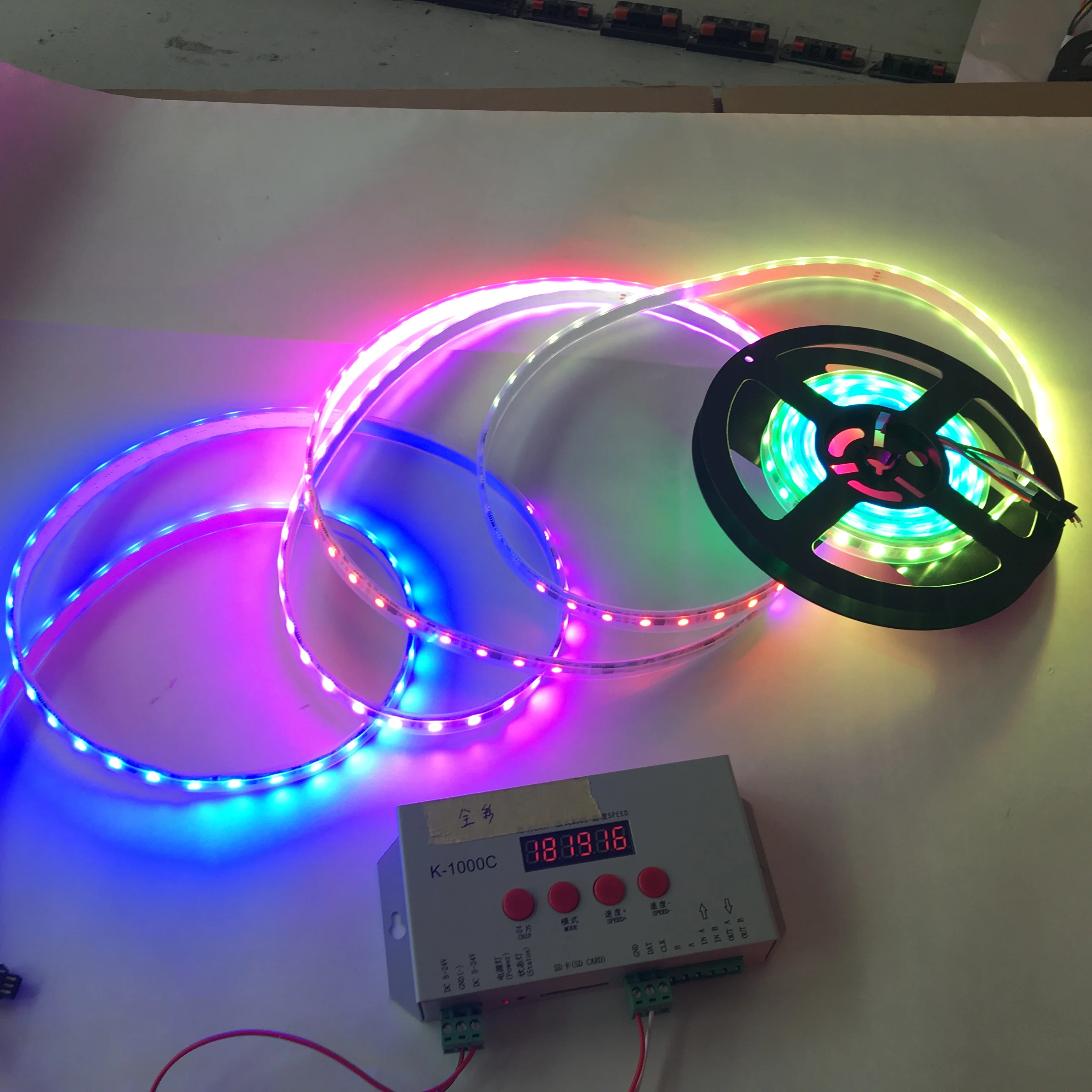 RGB LED Strip Light Waterproof Programmable Decorative Strip 12V 18W DC Power Warm White Colorful CCT RoHS Certified Home