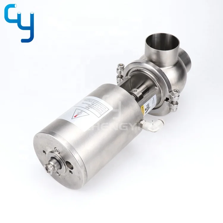Sanitary stainless steel 316L 304 T type pneumatic divert seat reversing valve