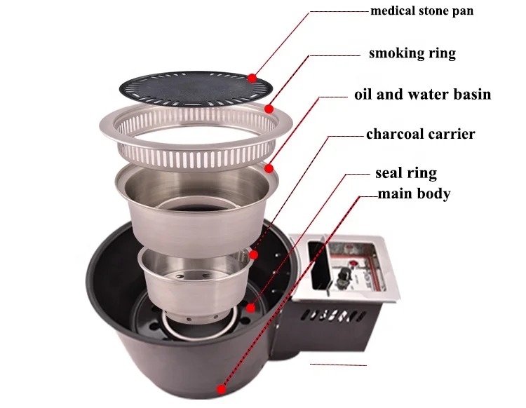 Tabletop Charcoal Indoor barbecue grill Korean bbq