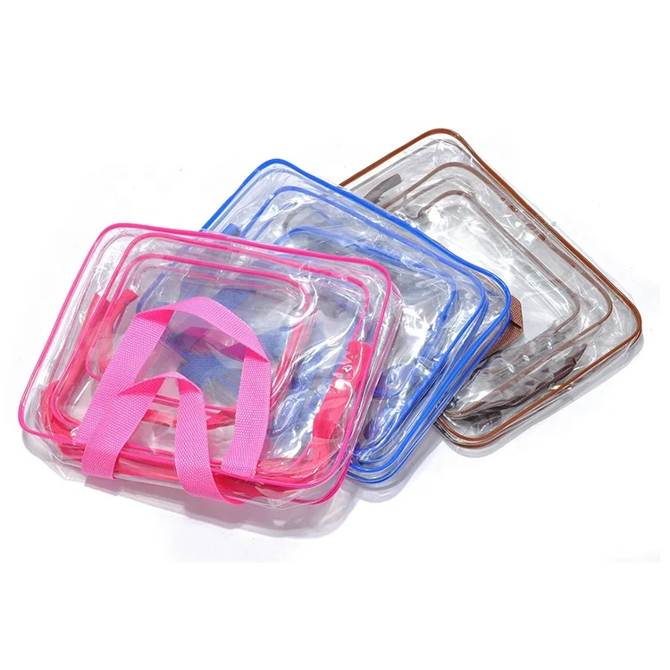New designed custom shoulder pvc clear plastic zippered storage bag , clear pvc shopping bag for Toiletry