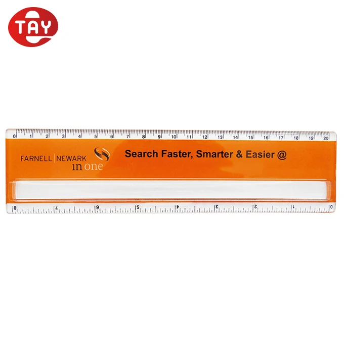 Promotion Use Custom Logo Plastic Ruler with Raised 3x Bar Magnifier