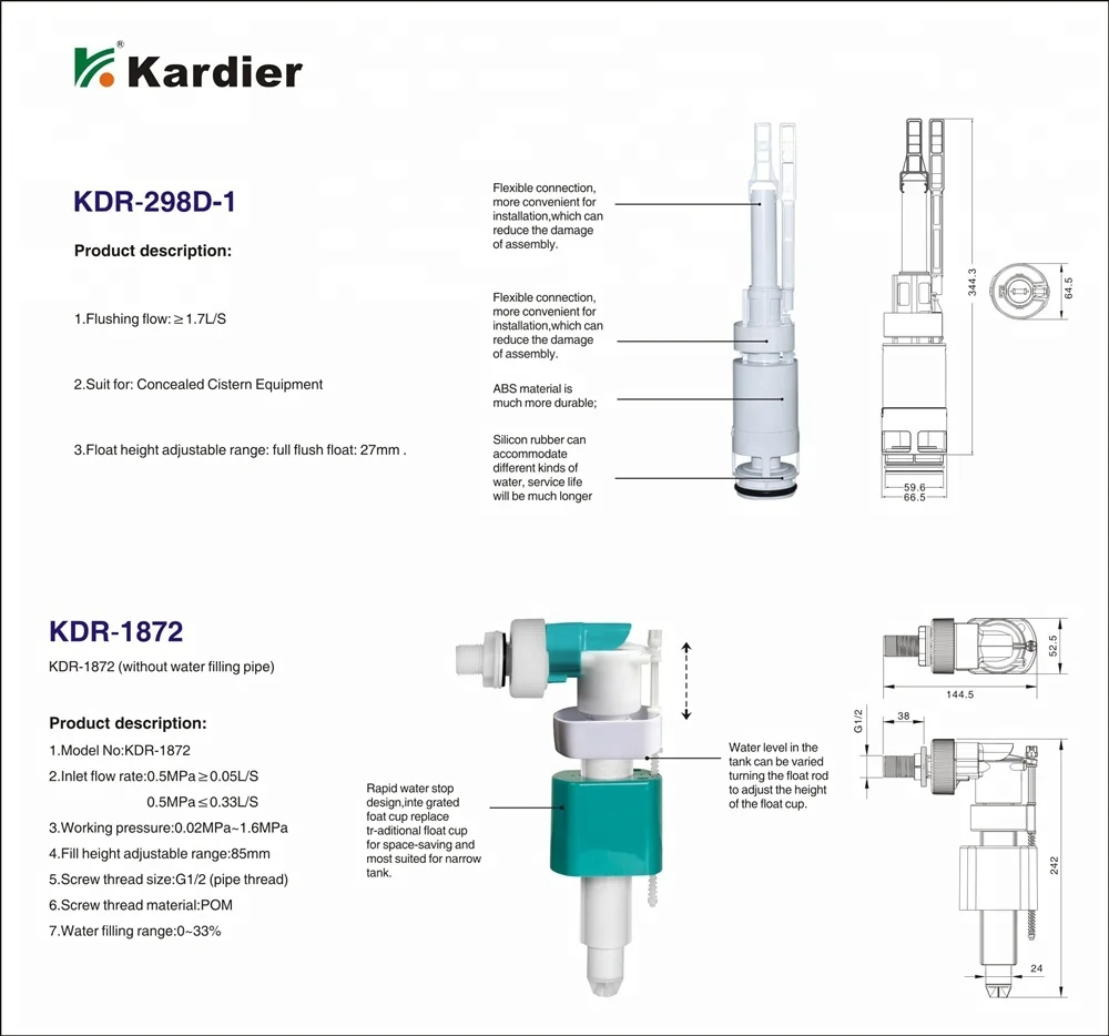 WRAS certificate enclosed cistern wall in toilet cistern for floor standing toilet
