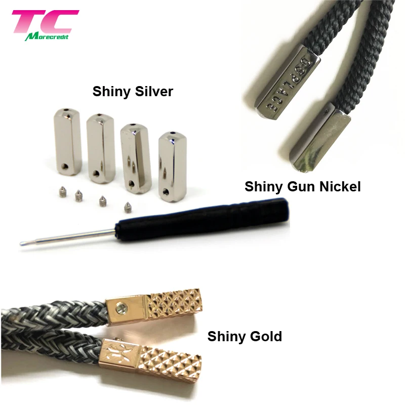 Лидер продаж, металлические наконечники с кулиской, блестящий золотой металлический шнур с винтом для обуви Yeezy, толстовки