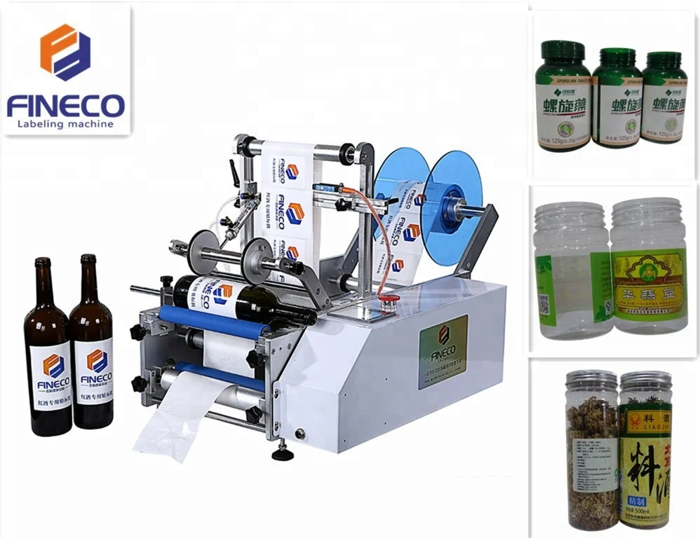 High-Quality FK603 semi-automatic manual tabletop 50ML sample salad dressing round ampere bottle full week labeling machine