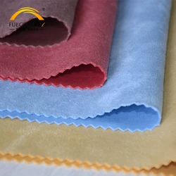 China manufacture plain dyed cheap price per meter suede women polyester fabrics