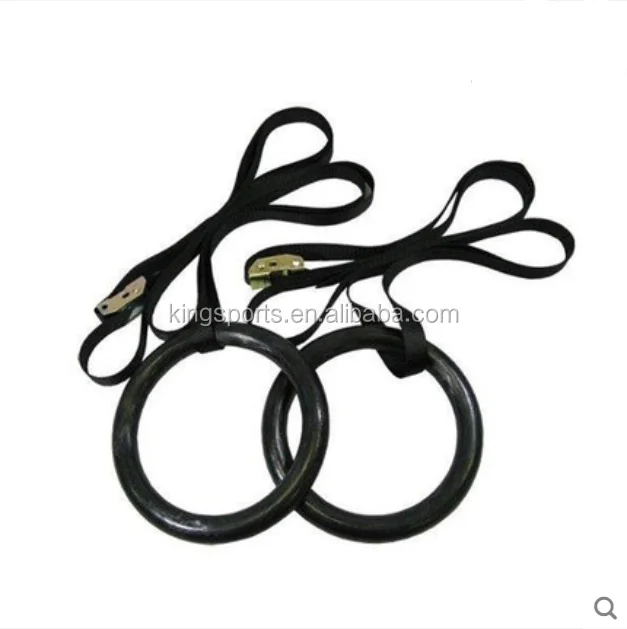 WOODEN GYM RING WITH STRAPS