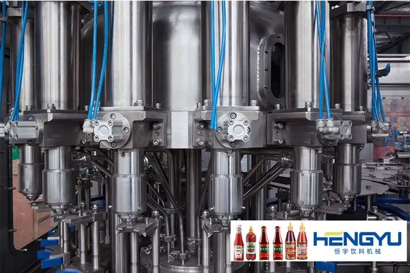 Factory price 3-in-1 jam or condiments washing filling and sealing production line PET/glass bottle