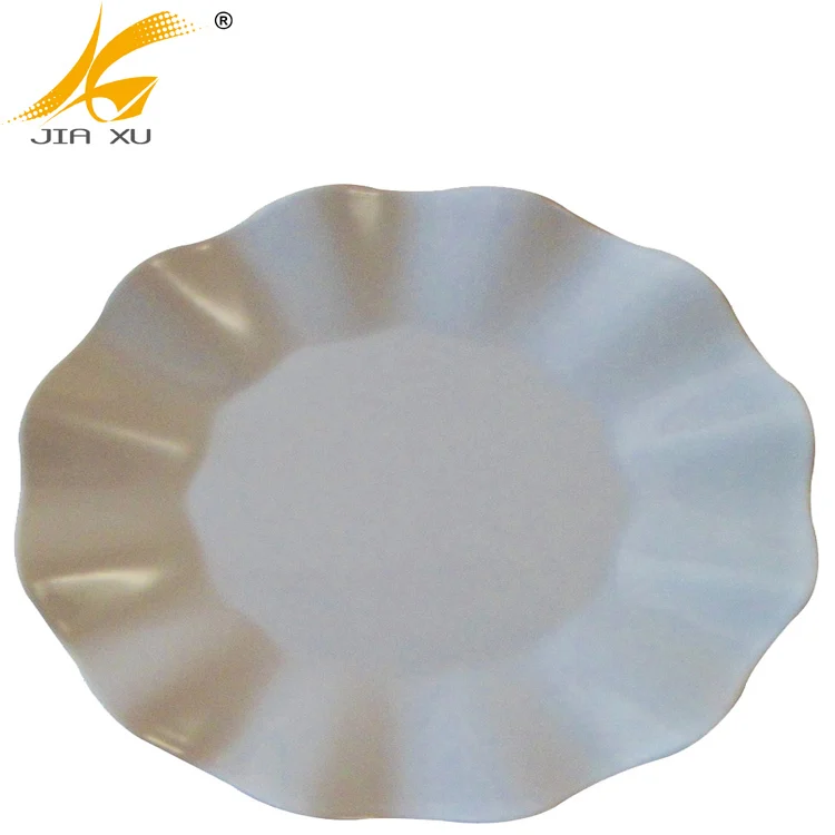 30% melamine flower shape white plate chinese wholesale melamine tableware