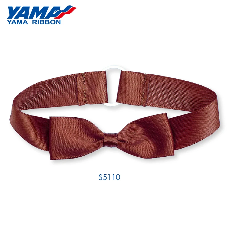 Yama factory customized gift bow ties satin grosgrain ribbon bows with elastic loop