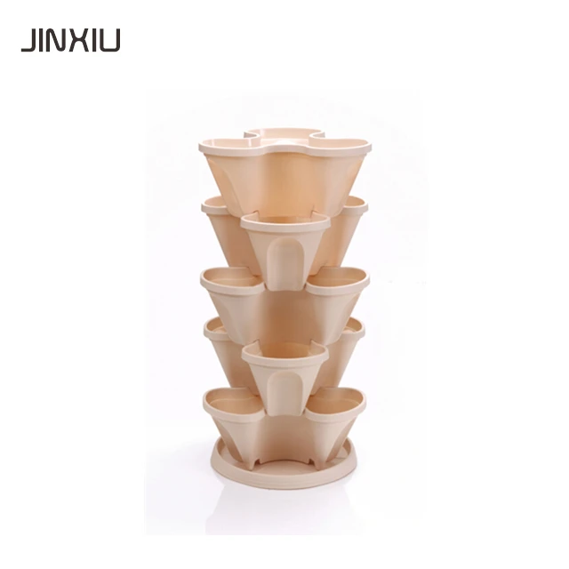 
ourdoor plastic indoor plant pot tower garden plastic stackable flower pots/ planter 