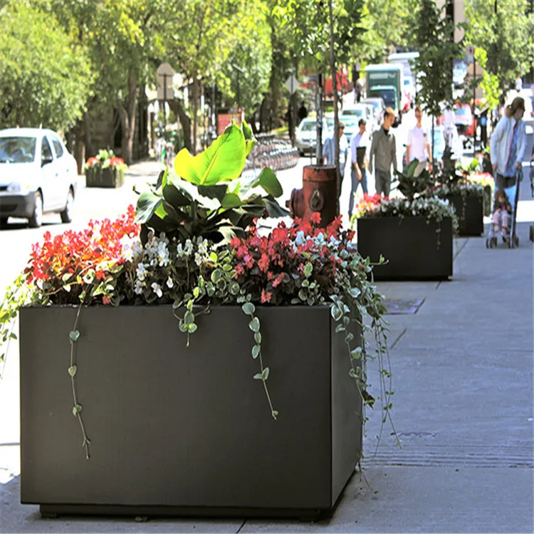Уличный металлический большой цветочный горшок для сада