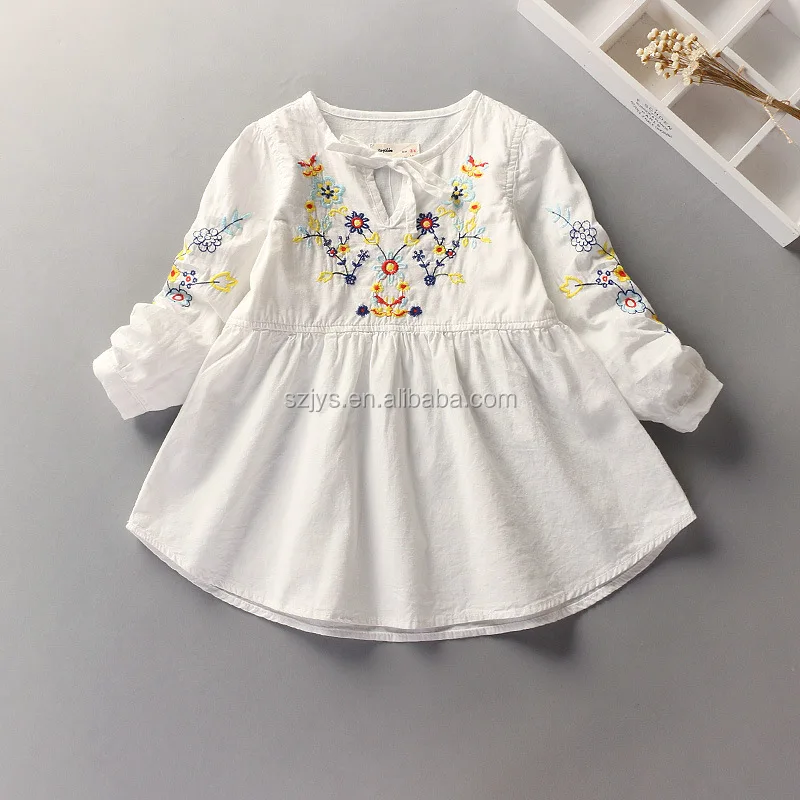 OEM wholesale child clothes Girl denim long sleeve dress Autumn kids dress