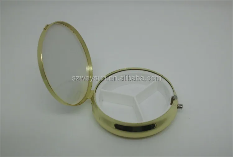 60MM Metal Blank Pill boxes with Compact Mirrors DIY Storage Box Medicine Organizer container Silver Pill boxes