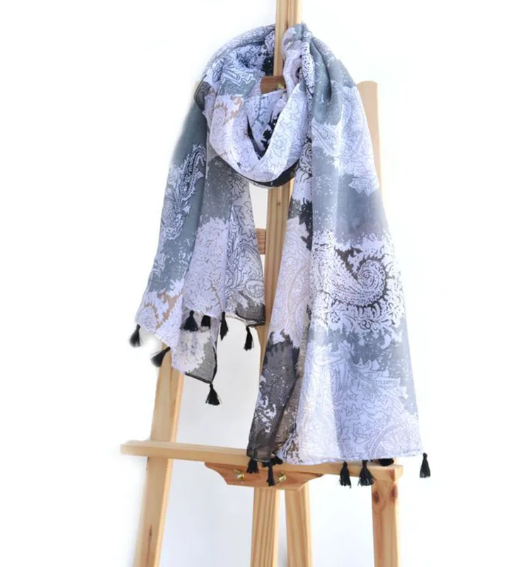 
Rulan casual style lady women sunshade manufacturer special design tassel scarf 