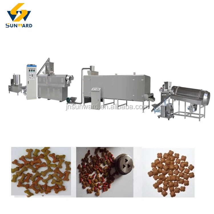 semi- automatic pet dry dog food dryer extrusion making machine plant