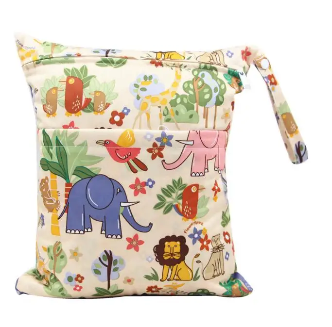 Printed Double Zipper Wet/Dry Bag Waterproof Wet Cloth Diaper