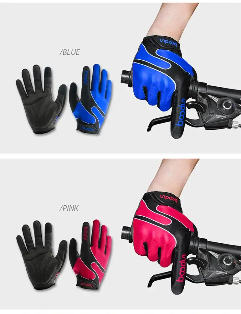 Yellow Boodun Mens/Women Cycling Gloves Touch Screen Riding Motorcycle Gloves Autumn