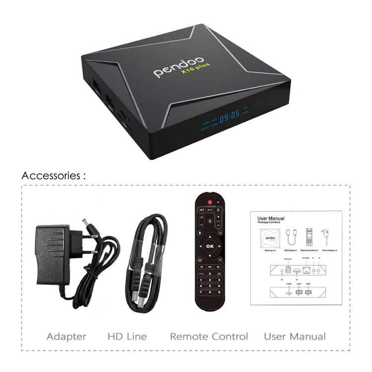  ТВ-приставка pendoo X10 plus Android 9 1 4 + 32 ГБ Wi-Fi