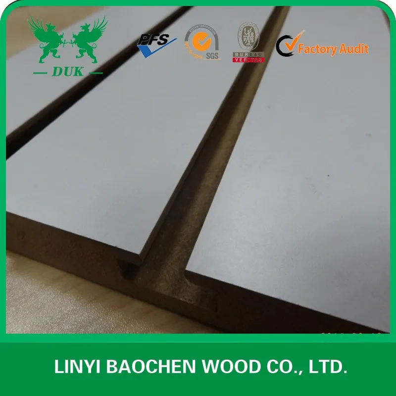 Grooved MDF with aluminum inserts for slatwall panels