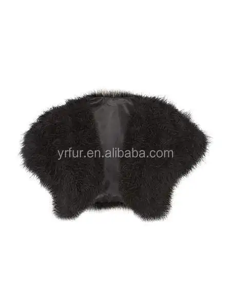 YR477B Elegant Party Short Version Fluffy Feather Outwear Vest Shrug