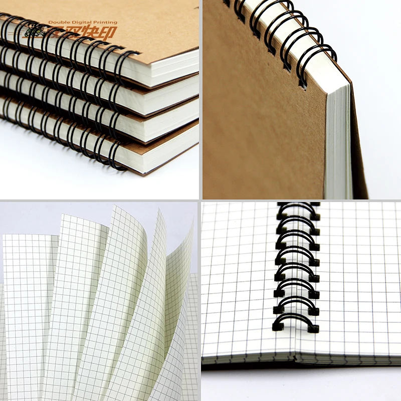 NP002 factory price dot grid custom spiral kraft notebook printing