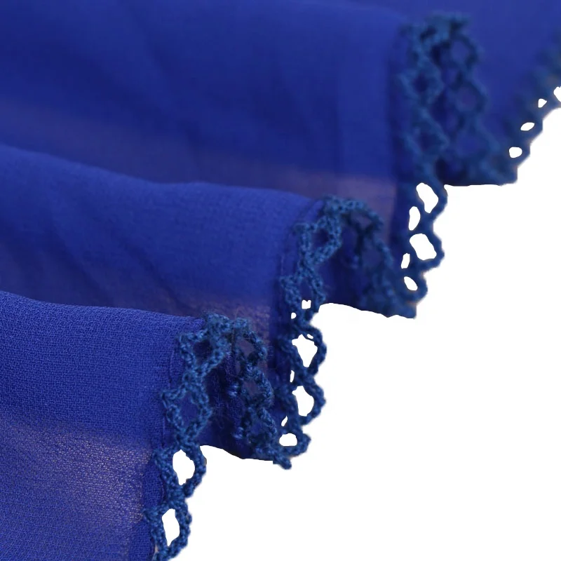 Wholesale Islamic Shemagh Solid Color High Quality Plain Chiffon Muslim Hijab Scarf Shawl Pashmina For Lady