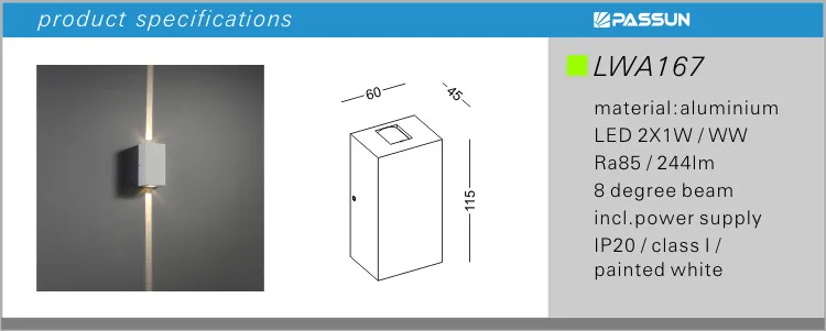 140lm up Down External Contemporary Wall Lights