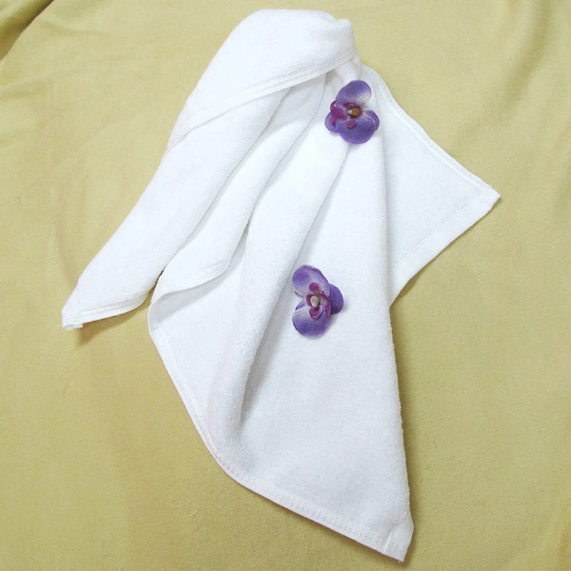 
Hot Sale 100% Cotton White Plain Hand Towel Face Towel For Hotel/Home/Hospital/Airplane Used 