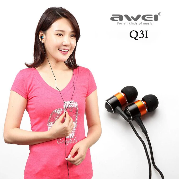 Awei ES-Q3 Consumer Electronics  Cheap 3.5MM Wired In-ear Earphone For Mobile Phones
