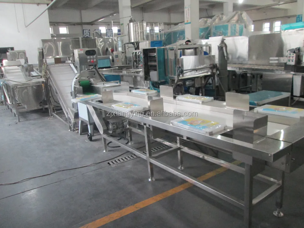 
XYXC-C11 Fast food kitchen machine vegetable fruit processing line checking washing cutting weighting pre-treating machineries 