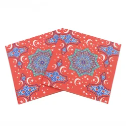 Ramadan Kareem Paper Napkin With Moon Lamp Print Islamic Month For Muslim Eid al-Fitr 33*33cm