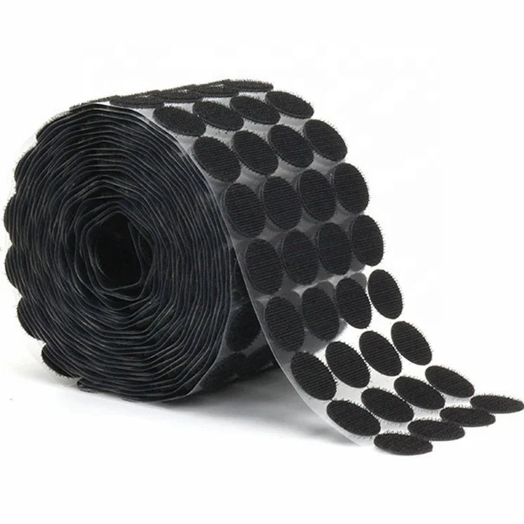 Nylon Self Adhesive Hook and Loop Circle Coin Dots with super stickey Glue