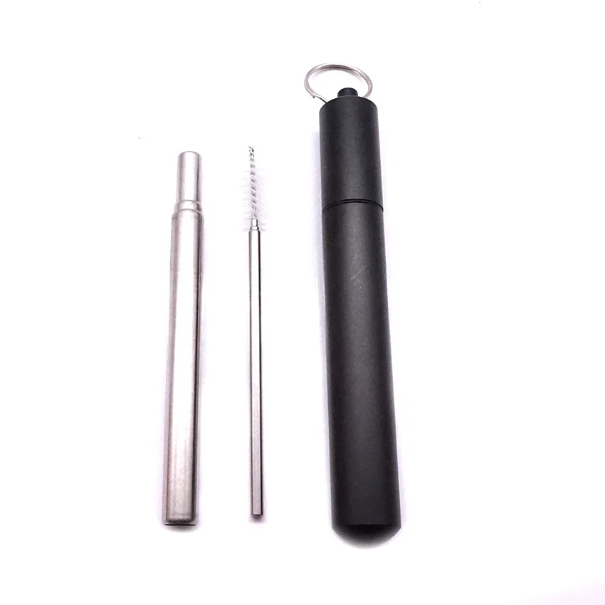 
Portable Adjustable Length Telescopic Metal Drinking Straw 
