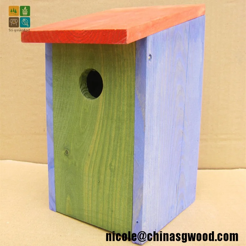 SenGong DIY  Cheap Wooden bird box nest box /wood pet cage/bird house in china for wholesale