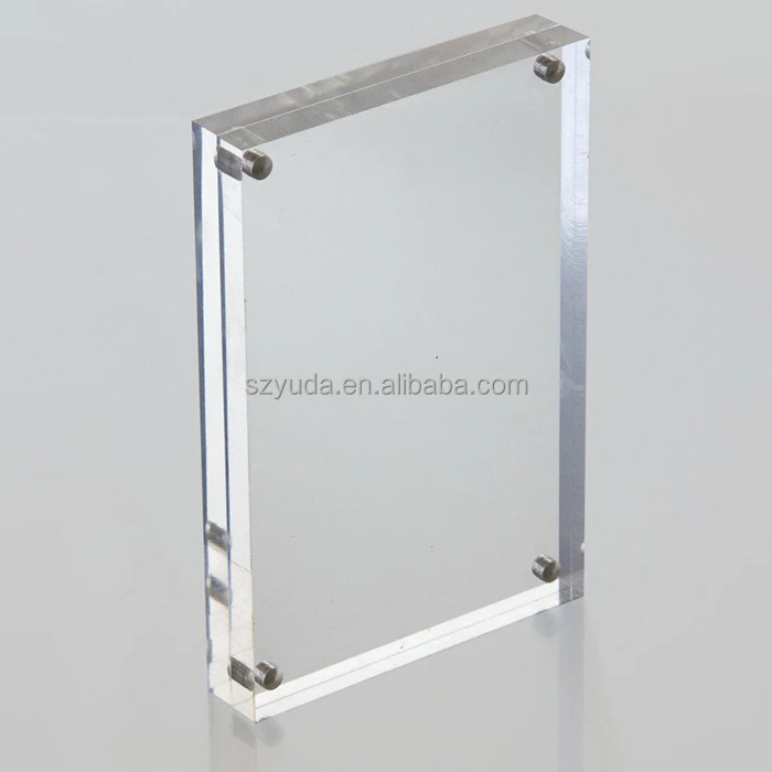 Popular A4 Double Sided Box Acrylic Desktop Photo Frame Vetro Funny Magnetic Picture Frame