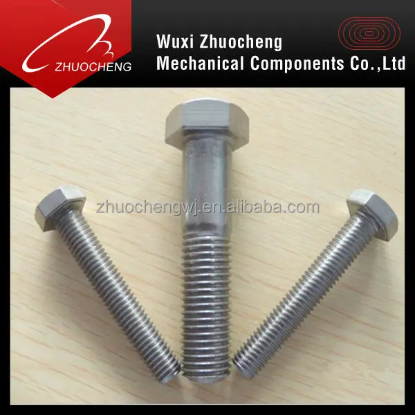 DIN933 DIN931 A2 A4 stainless steel hex head bolt and nut