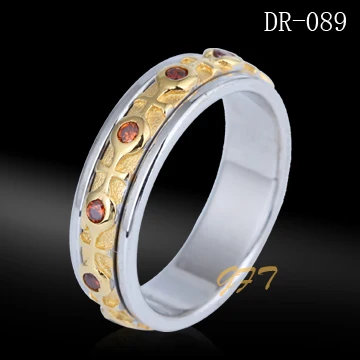 
Arabic gold jewellery designs for men silver 925 gold plated ring with zircon 