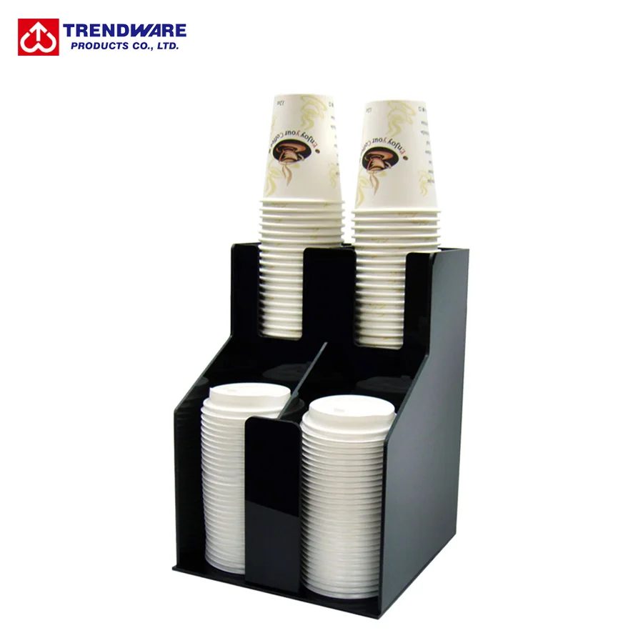 Countertop ABS Plastic Paper Cup & Lid Dispenser