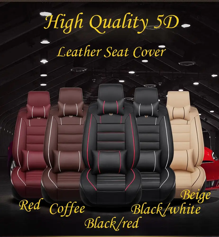 Поставка дропшиппинга 5D из США чехлы на сиденья из искусственной кожи на 5 сидений 2 передние и 1 ЗАДНИЕ подушки с 4 подушками