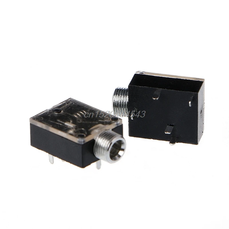 
5 Pcs 5 Pin 3.5mm PCB Panel Mount Audio Jack Socket Connector For Headphone w/Nut 