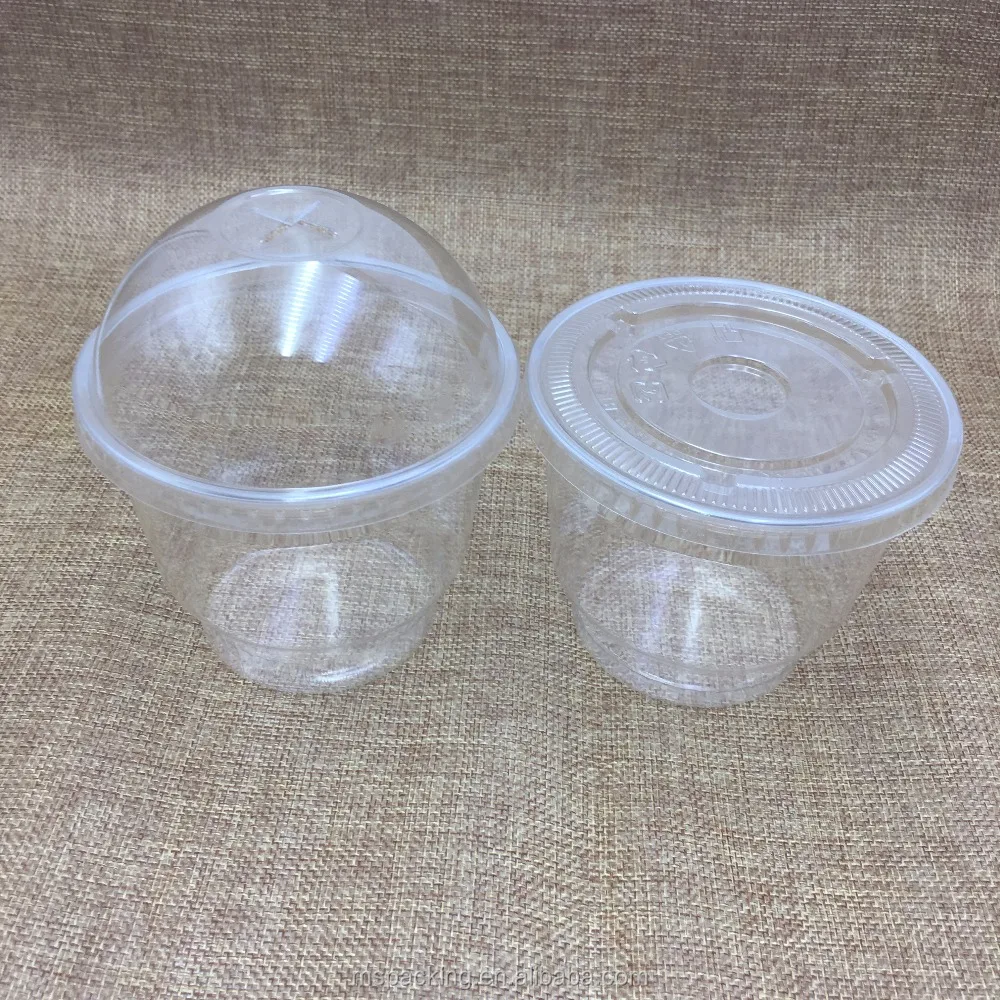 Custom Logo Disposable Clear PET 6 oz 8 oz 12 oz 16 oz Yogurt Cup Plastic With Dome lid