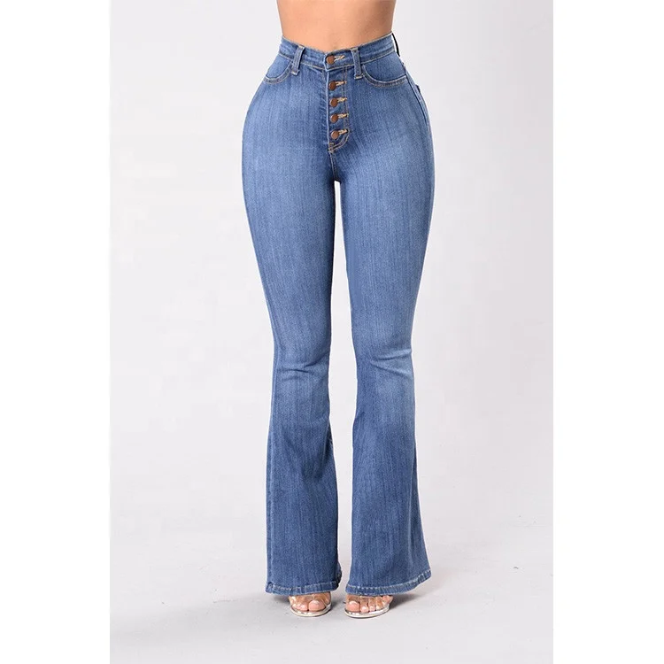 
Hot selling products wash waist micro trumpet flare pants for women jeans 