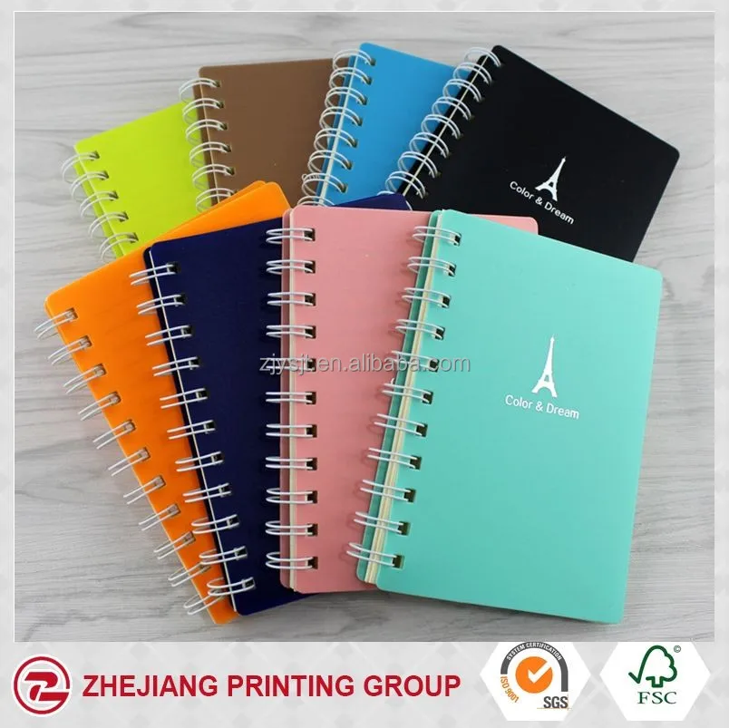 Paris tower printing pvc cover spiral notebook for gift